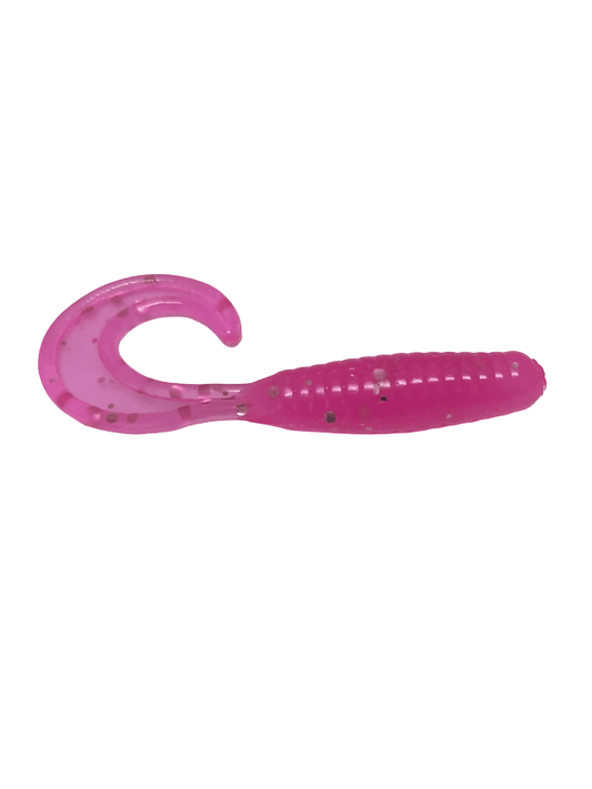Sharphooklures.com Soft Plastics Hot Pink Candy 2" Curly Tail